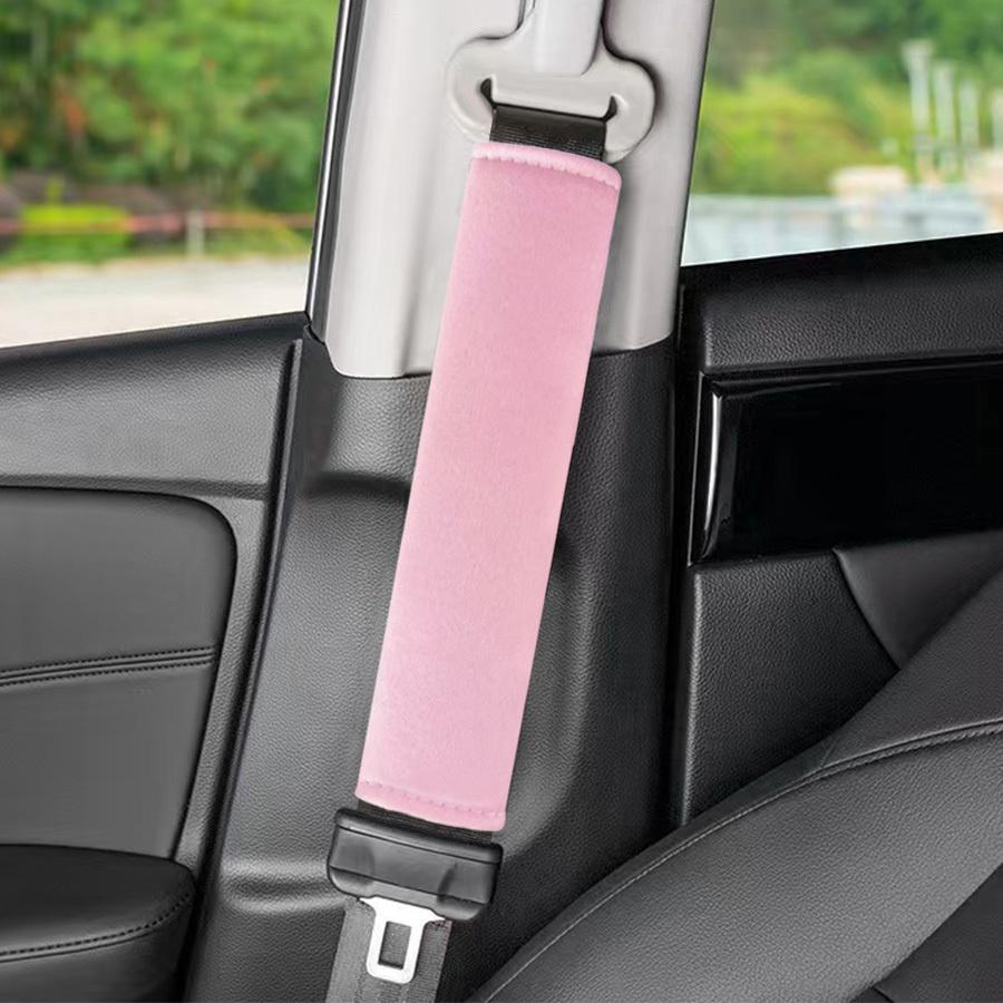 Pink Car Seat Belt Shoulder Covers - Soft, Comfortable & Cool Protective Covers for Men & Women, Fit for All Vehicles, Ideal for Summer Use