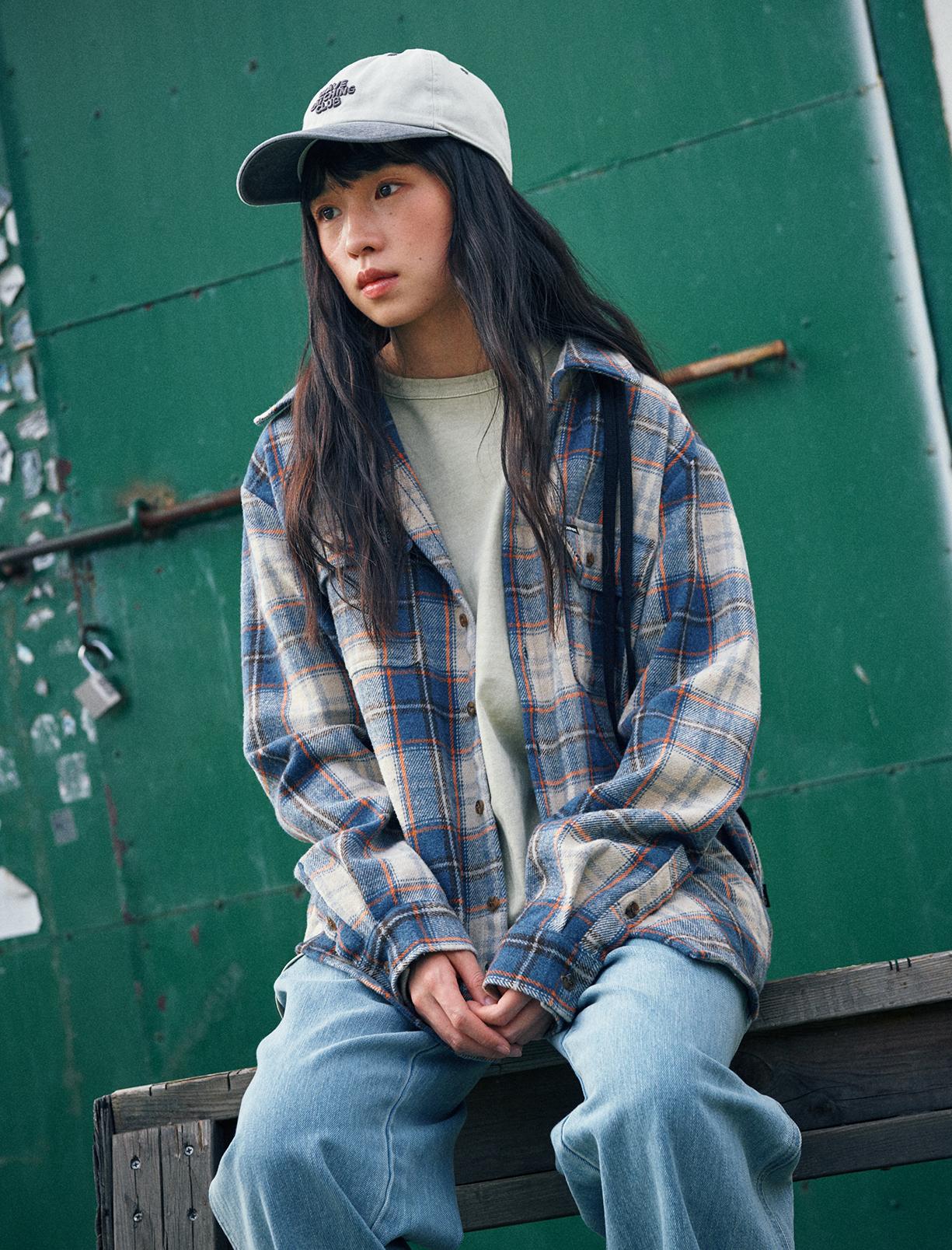 Flatwave In Seoul Skoll Check Shirt Blue Blue/S