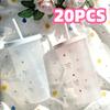 20 шт. Пластиковий стакан з кришкою-соломинкою у формі банта для кави з льодом, соку, чаю. Портативна пляшка для напоїв. Подарунок на День Святого Валентина
