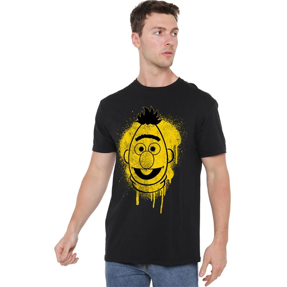 Sesame Street Bert Graffiti Spray Face T-Shirt S-5XL Black M