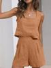 New Women's Outwear Set Linen Shorts Sleeveless Top Vest