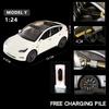 1:24 Model Y Premium Elektryczny Crossover Metalowy Odlew Model Samochodu Dekoracja na Biurko Kolekcjonerski Ornament Prezent Świąteczny Dla Przyjaciela