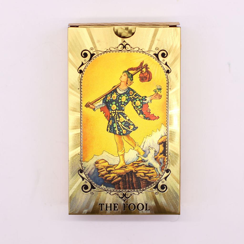 Blue-Gold Foil Rider-Waite 78-Card Tarot Deck with Guidebook