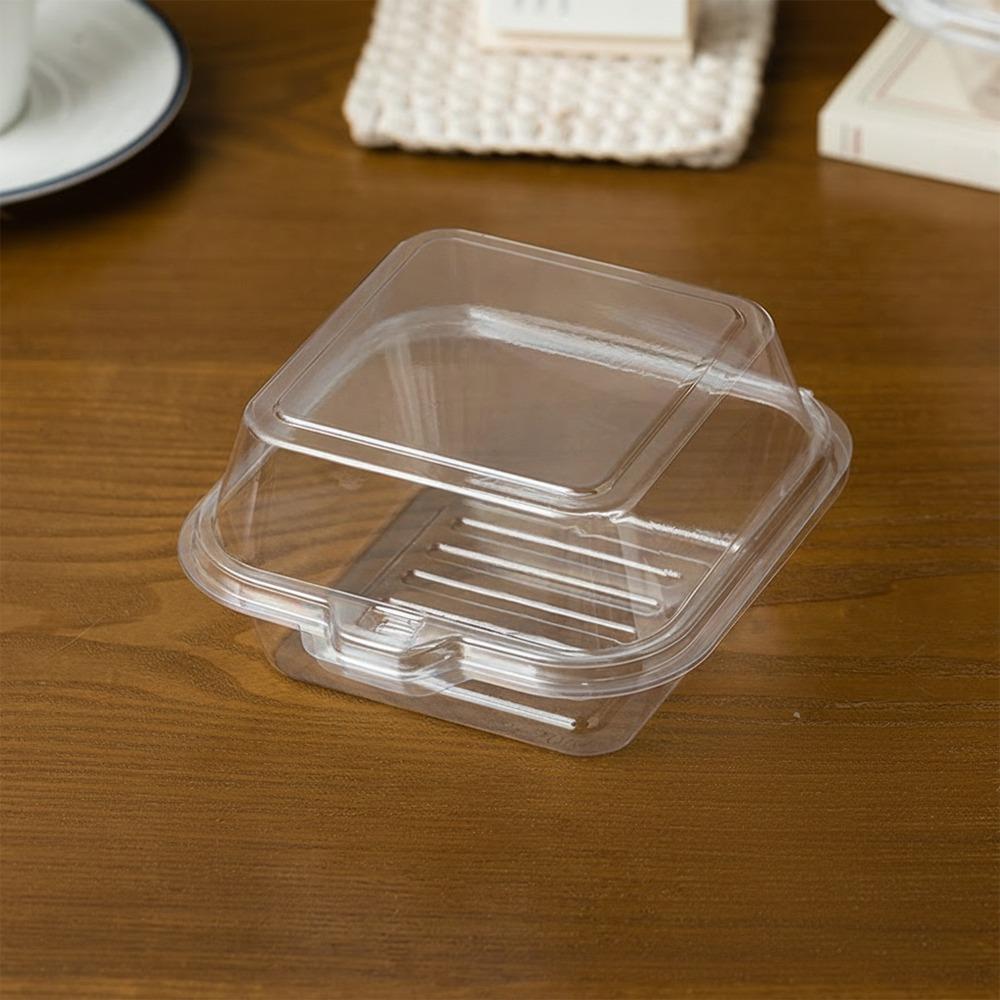 10pcs Transparent Dessert Boxes Plastic Cake Packing Containers Simple Cake Packing Box Mousse Only Box