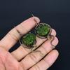 Moldavite 999 Copper Wire Wrapped Earrings, Handmade Gemstone Jewelry Earrings For Memorial Day