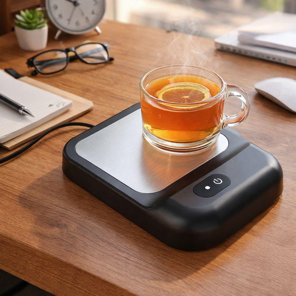 Intelligent Electric Cup Warmer Energy Saving Anti-slip Base Coffee Mug Warmer Low Noise Rapid Warming Heating Coaster