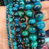 Natural Stone Beads Royal Blue Tiger Eye Round Loose Beads Diy Charm Bracelet Earrings for Jewelry Making 15" Strand 4/6/8/10/mm