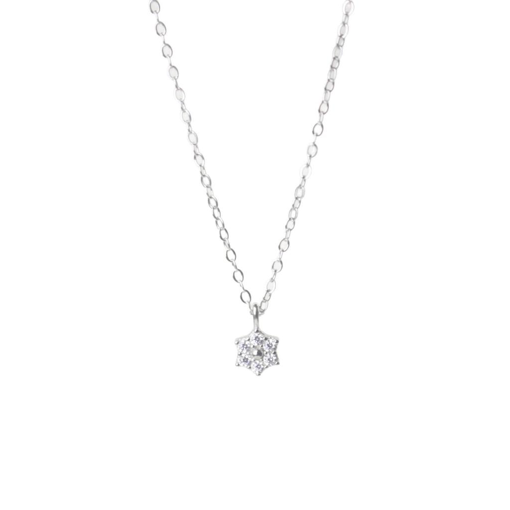 14K Gold-Plated Sterling Silver Flower Pendant Necklace - Elegant Clavicle Chain Gift