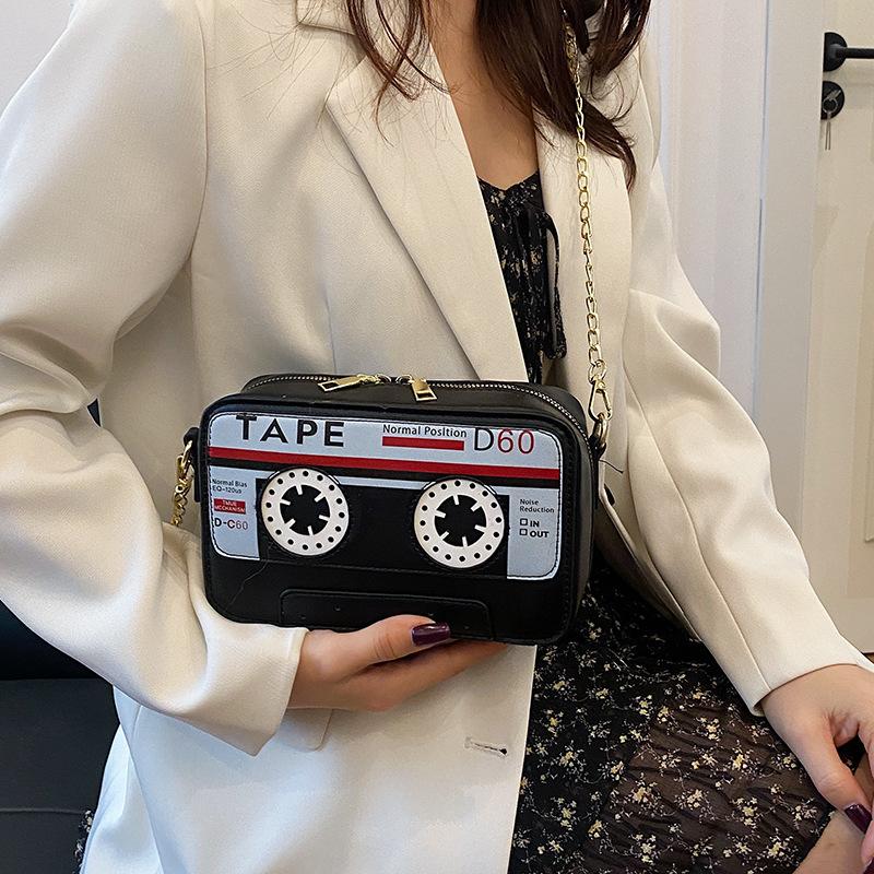 Personality Funny Radio Small Bag 2025 New Japanese Cute Girl Versatile Chain Bag Crossbody Small Square Bag