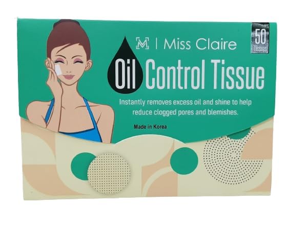 Miss Claire Miss Claire Oil Control Tissue, Brown, 50 Count, Clear, 50 Pieces