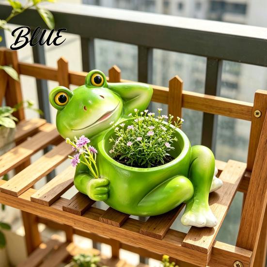 Cute Animal Shaped Planter Artificial Stump Planter Resin Tree Bark Shape Flower Pot with Koala/Frog/Sloth Rustic Bonsai Small Barrel Bucket