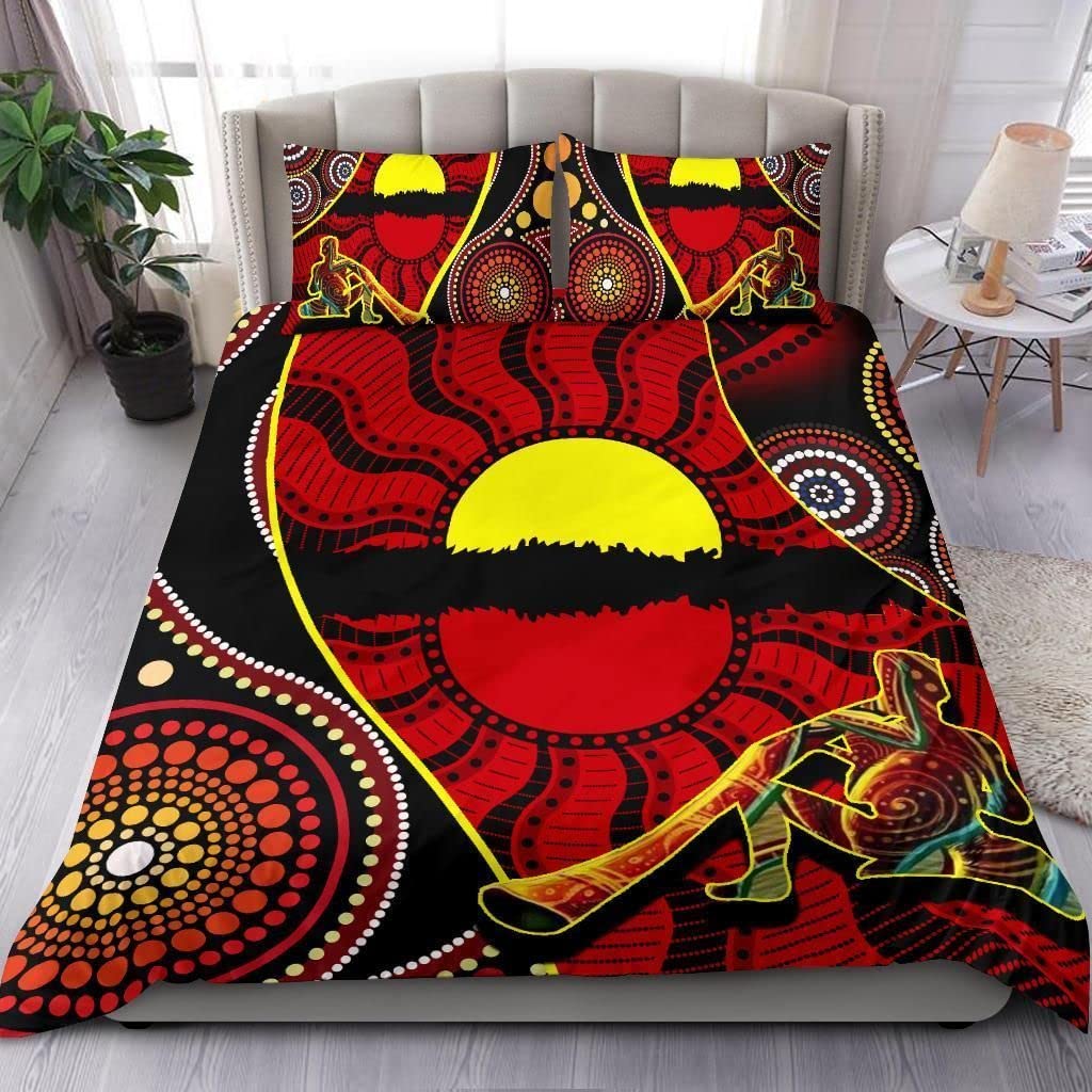 Purple Australian Original Bedding Collection Geometric Pattern Duvet Cover Microfiber Indigenous Style Comforter Cover Twin King Size