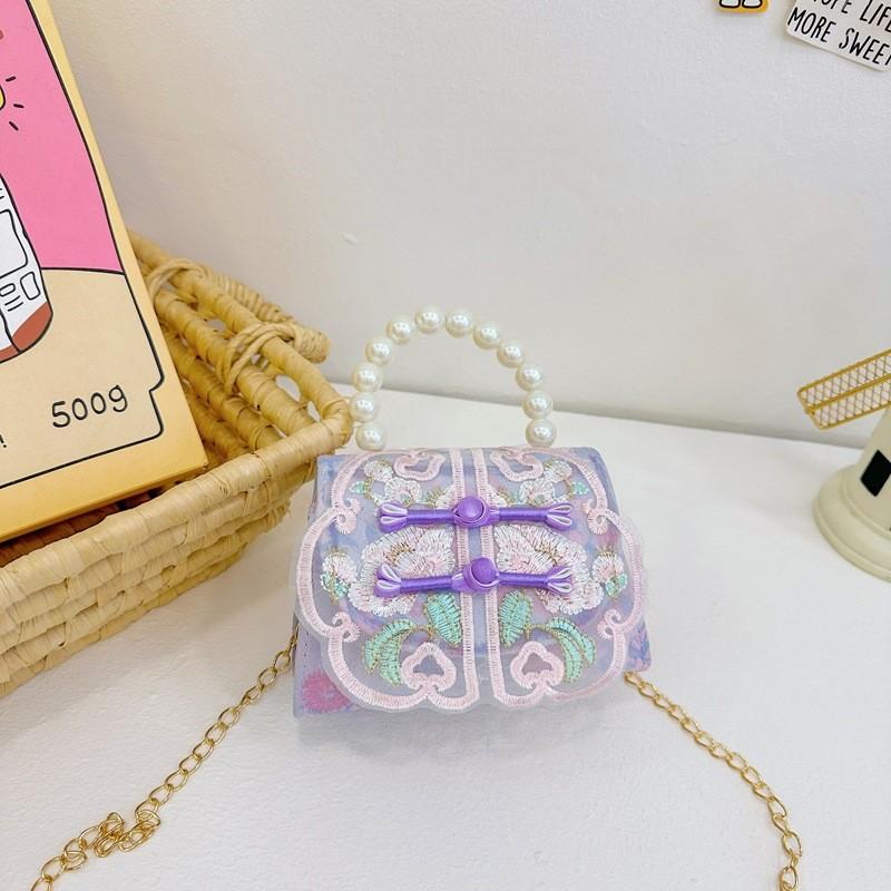 Decoration Pearl Cute Children Crossbody Bag With Chain Suitable For Daily