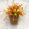Fall Hangings Wreath for Front Door Thanksgiving Artificial Sunflowers Basket