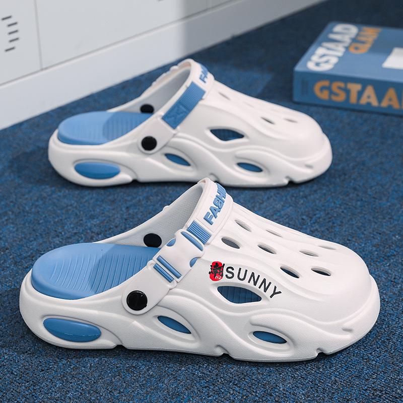 Men's Outdoor Thick-Soled Casual Sandals: Non-Slip Hole Shoes & Slippers for Beach or Autumn Wear