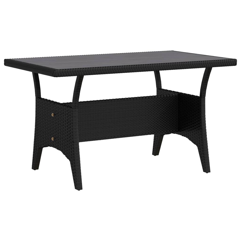 Outdoor Table Set 3 pcs Black Poly Rattan