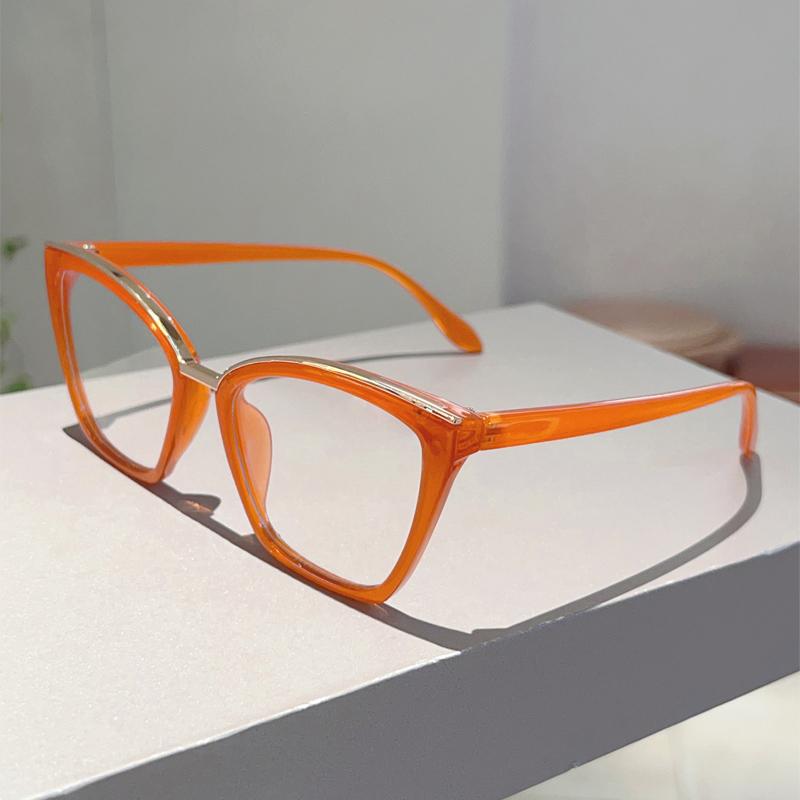 Oversized Cat Eye Glasses Women Fashion Vintage Candy Color Rim Eyewear Trendy Chic Design Blue Light Blocking Eyeglasses