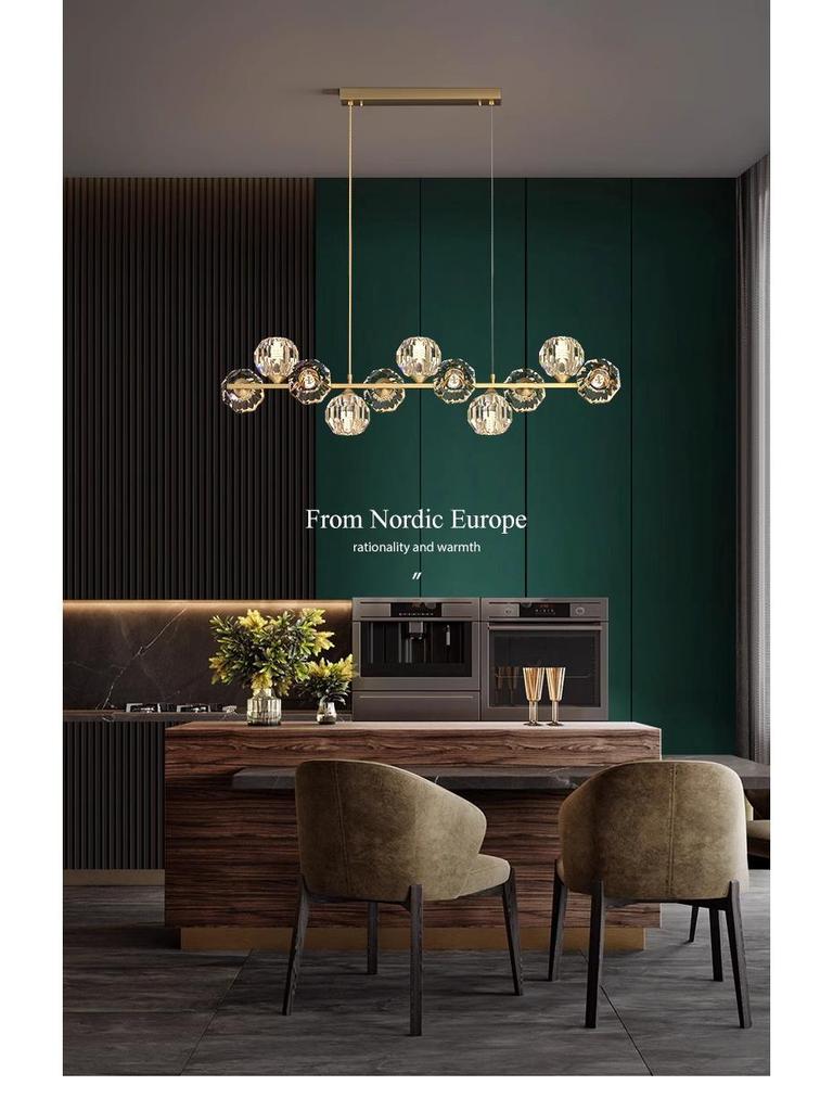 Nordic Luxury All-Copper Crystal Chandelier for Dining and Bar