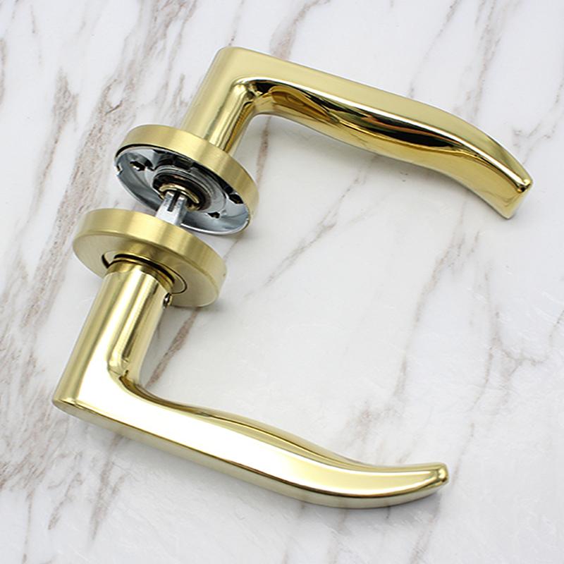 Stainless Steel 304 Bright Gold Handles and Knobs Door Smooth Lever Handle Main Entrance Wood Door Handles