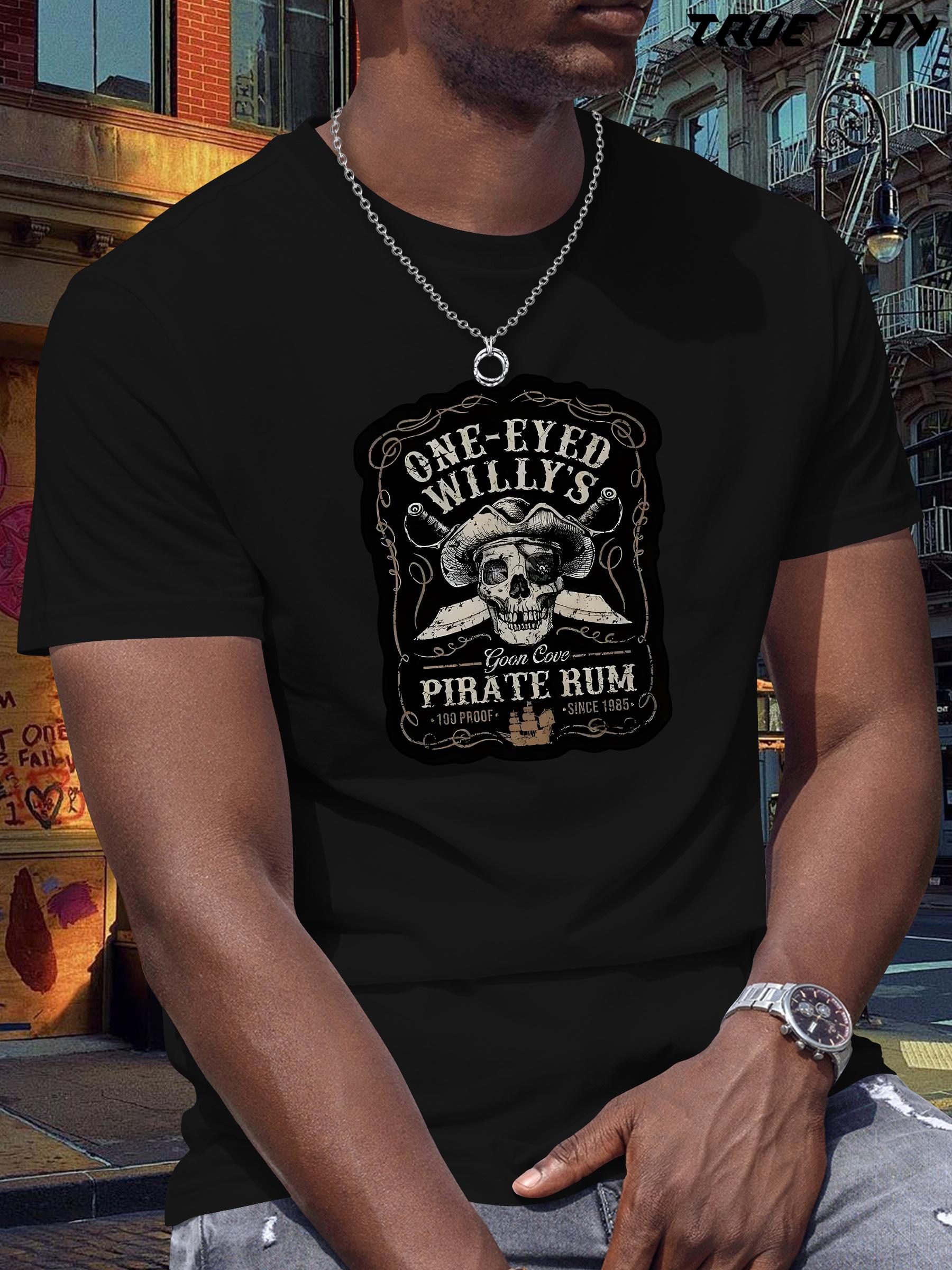 One-Eyed Willy S Pirate Rum Graphic T-shirt - Vintage Pirate Style M