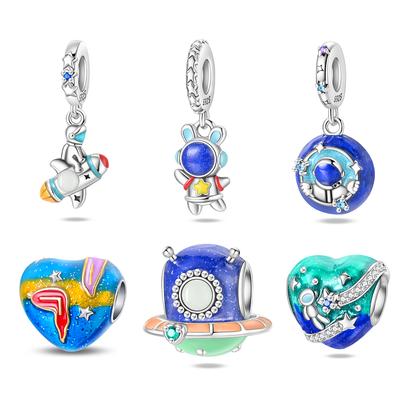 Charms Plata Rabbit Astronaut Pendant Copper Colors For Charms Copper Colors Original Bracelet For Jewelry Making