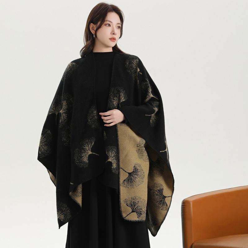 Simple and High-end Shawl Grassland Yunnan Shawl Cape with Cape Imitation Cashmere Scarf
