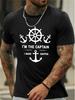 Lie Black T-shirt - Maritime Captain Graphic Tee with "I'm The Captain" Slogan - Breathable Cotton Blend Shirt for Nautical Themes