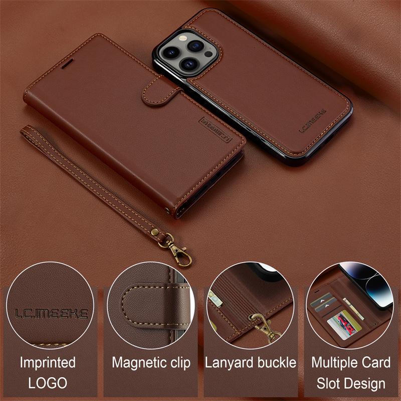 2 in 1 High Quality Retro Magnetic Flip Leather Case for iPhone 16 15 14 13 12 11 XR XS/Samsung S24 Ultra S23 FE A55 A54 Wallet Card Cover Phone Case