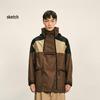 Men's H-Shape Hooded Short Windbreaker Jacket