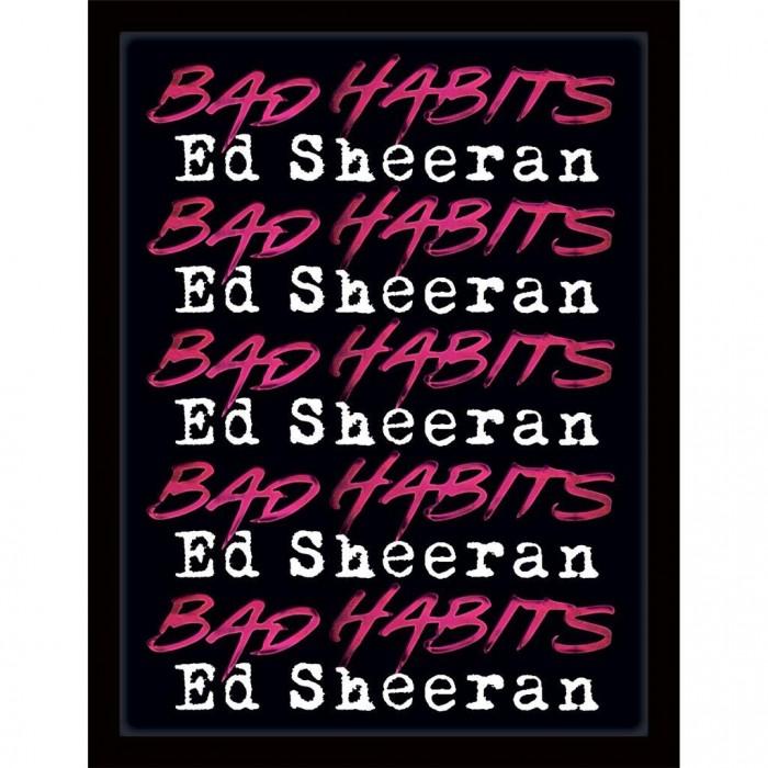 Ed Sheeran Bad Habits Repeat Framed Poster