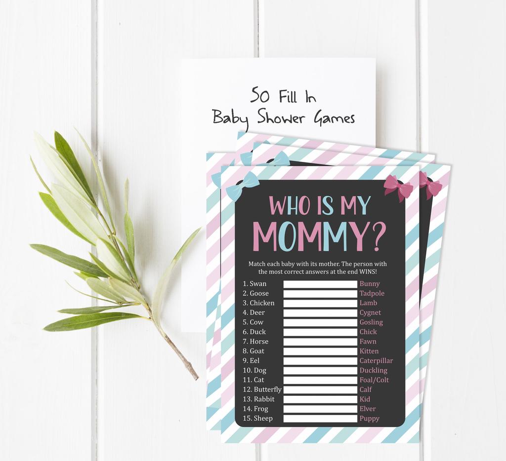 Inkdotpot 50 BabyA AlphabetA ABCA GameA Stripe Gender Reveal Baby Shower Game Ita S A Boy Ita S A Girl Party