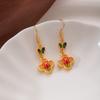Imitation Jade Drop Oil Beaded Earrings Retro Water Drop Fringed Earrings Simple Hanfu Accessories Women