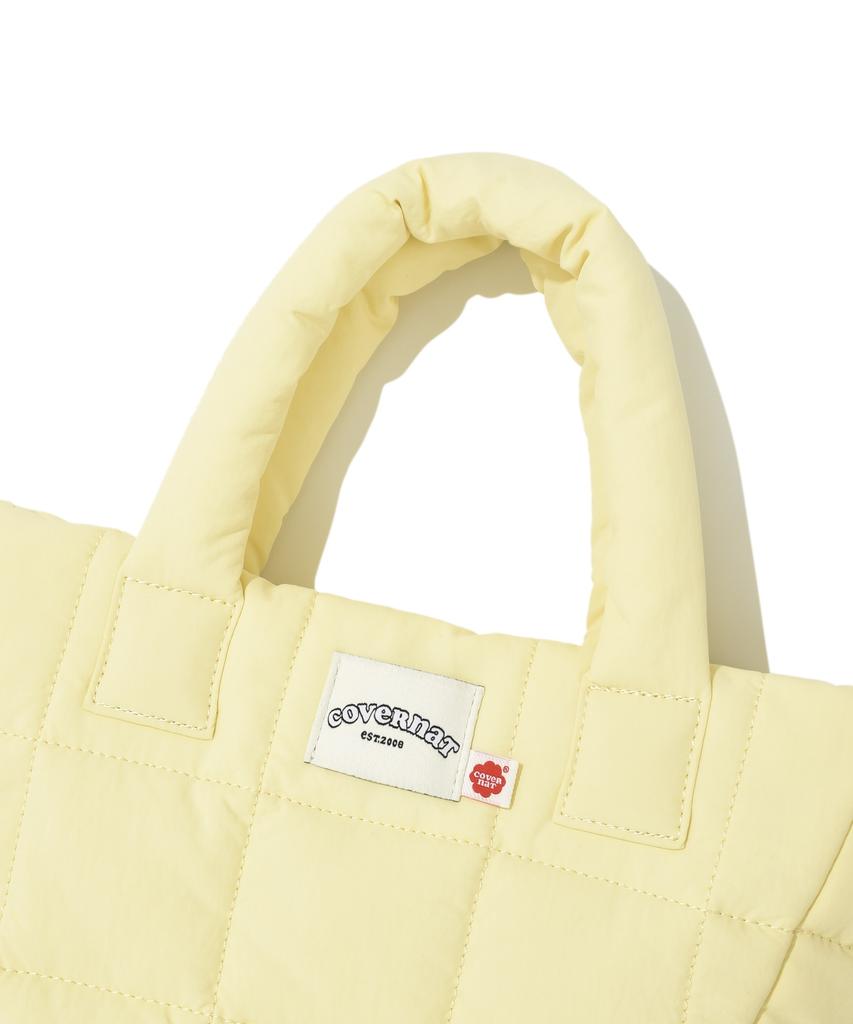 Covernat Woman Clover Heart Quilted Mini Tote Bag Yellow