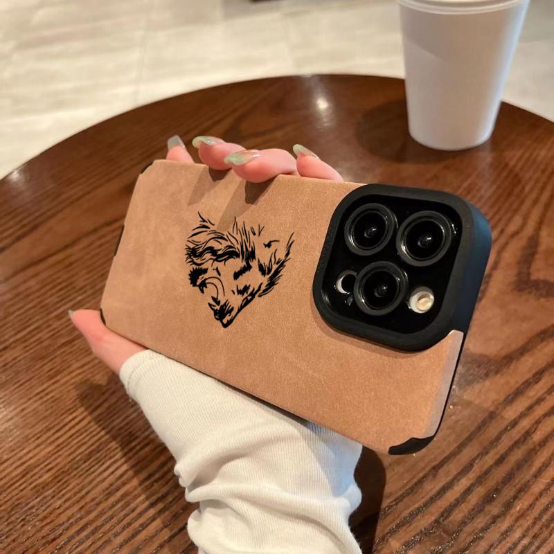 

Чехол для телефона из искусственной кожи с рисунком льва для iPhone 11 12 13 14 15 16 17 Pro Max Air XR X XS 16E Plus Защитная крышка для объектива iPhone XR