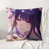 Genshin Impact Raiden Shogun Cushion Cover Natural Linen Pillowcase Set AllinOne Decor Cushion Cover for Sofa Bedroom Chair