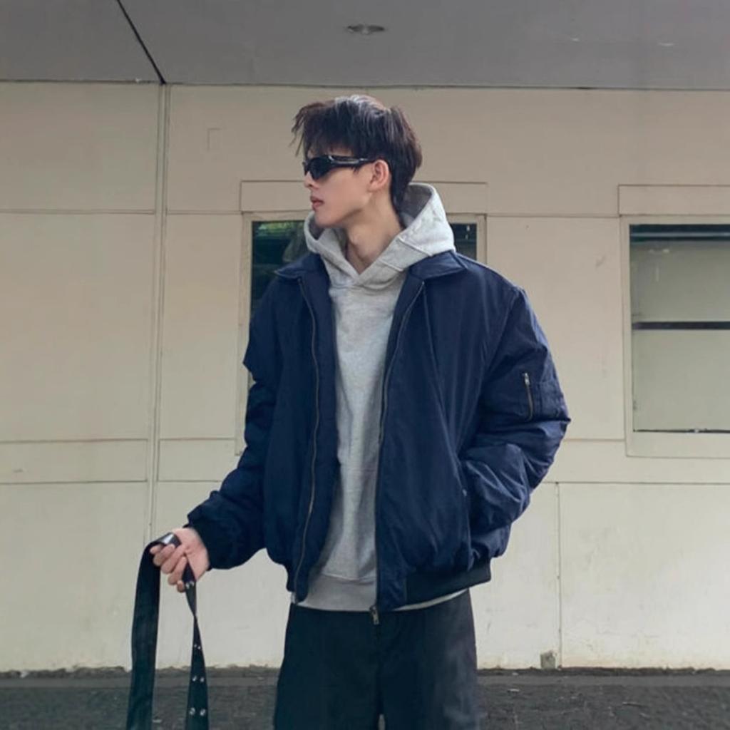 American bomber bomber jacket men's spring and autumn high street cleanfit jacket tide brand lapel baseball jersey tide