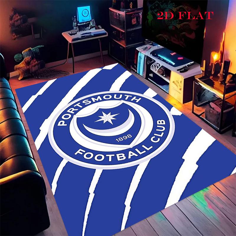 Portsmouth Logo Poster Carpet Rug for Living Room Bedroom Home Sofa Decoration,Kids Play Nonslip Floor Mat