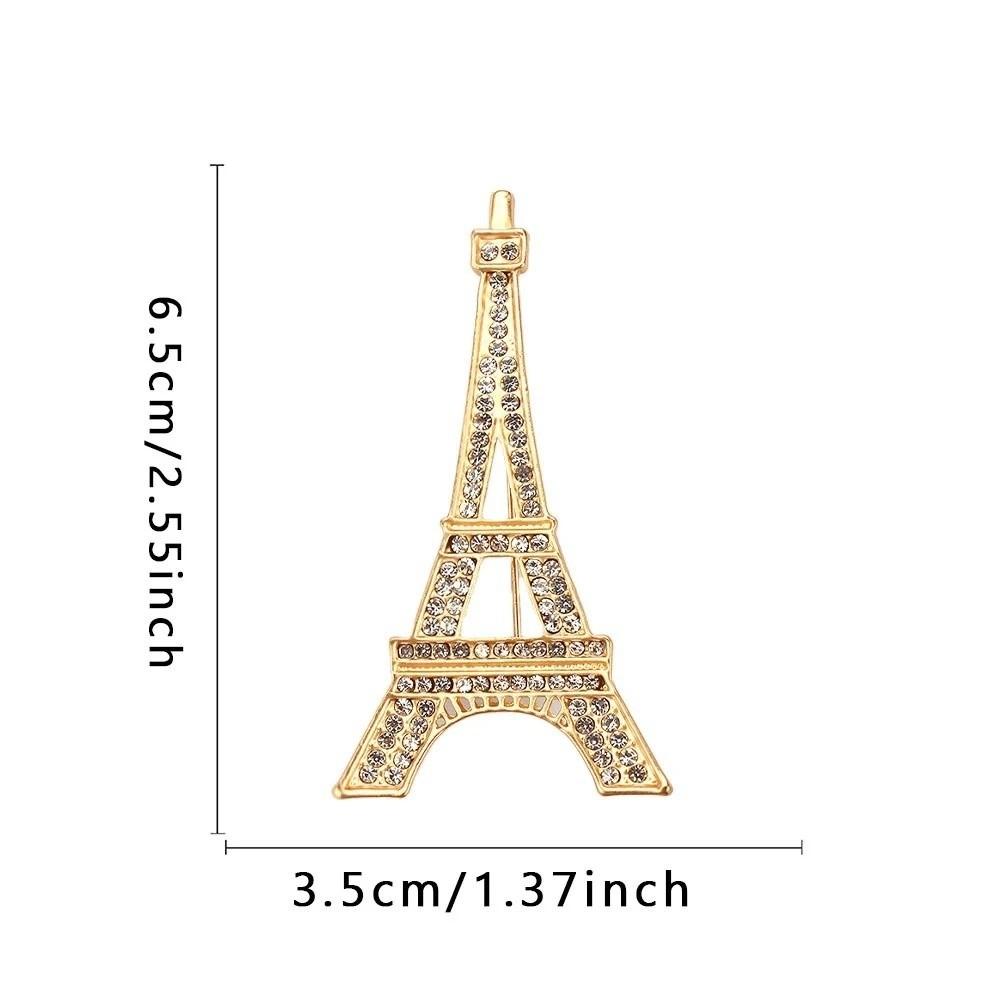 Vergoldete/Versilberte Eiffelturm Brosche Strass Brosche Kleidung Dekorative Schmuck Accessoires