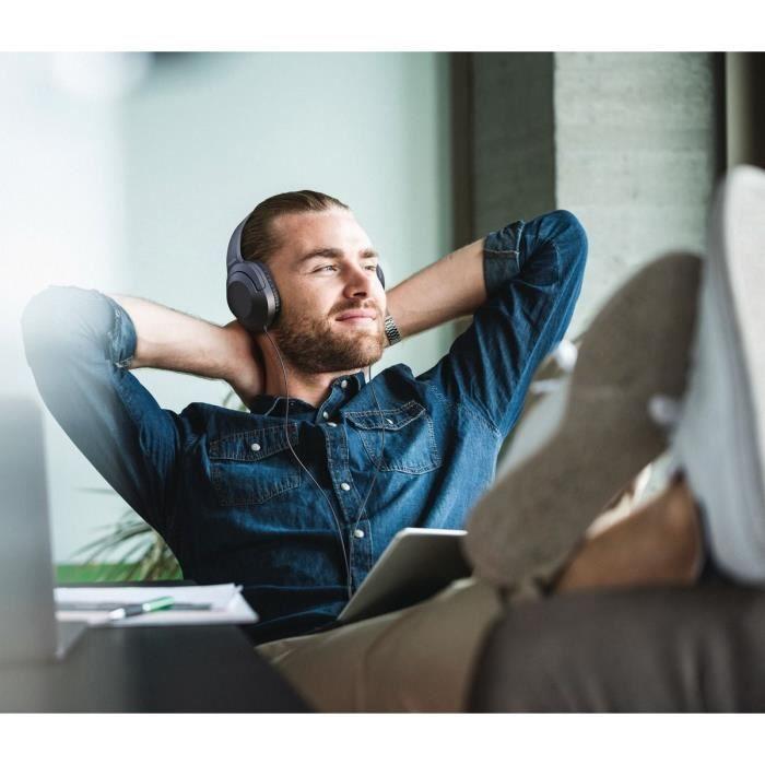 PHILIPS TAH2005BK - Casque Stéréo - Arceau léger - Haut-parleurs 40mm - Coussinets de coque doux - Noir