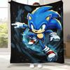 Retro S-Sonic Cartoon Game Flannel Blanket,Ultra Soft Warm Plush Throw for Home Bedroom Bed Sofa Cover Camping Picnic Gift