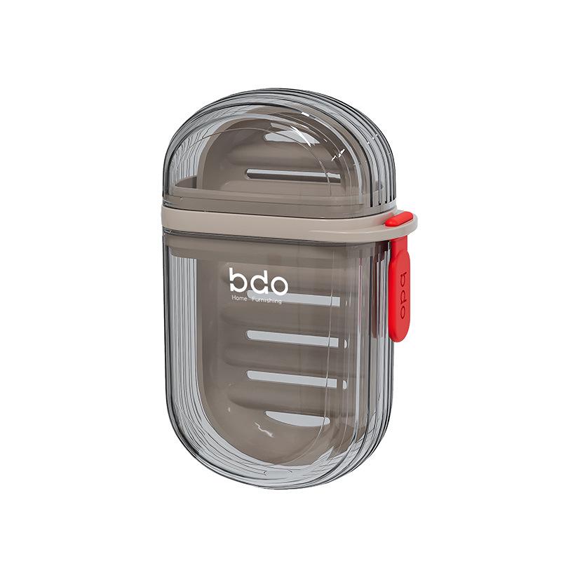 Portable Mini Soap Box with Sealed Lid and Drain - Transparent, Lightweight, High-End Design