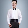 Men's Long Sleeve White Ruffled Dress Shirt for Weddings & Stage Performances