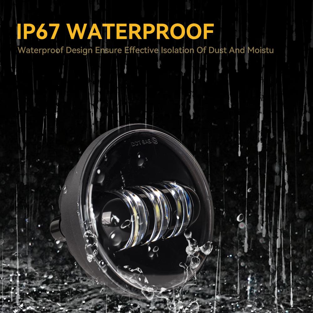 For Harley Motorcycle Light DRL Davidson Electra Glide Softail Fat Boy Touring 30W Waterproof Lights 4.5 Inch Fog Lamps