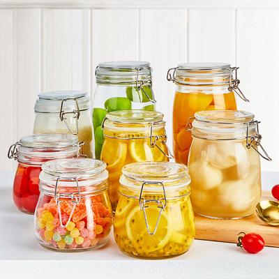Glazen pot met deksel Honingfles Mousserende wijn Augurkenpot Huishoudelijke augurkproducten Kleine bewaarpot Lege fles