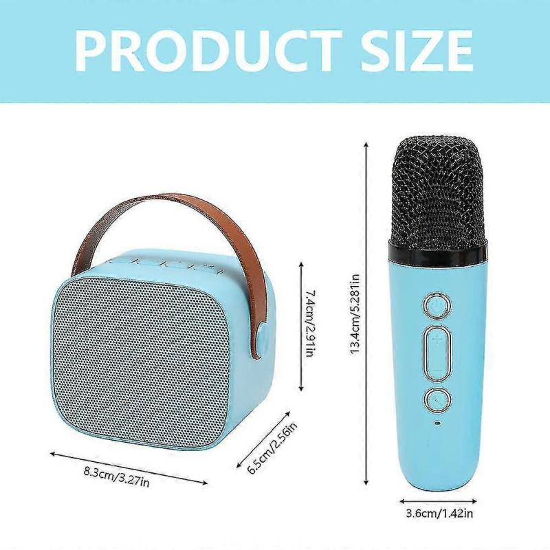 Karaoke-Maschine für Kinder mit 2 kabellosen Mikrofonen, tragbare Karaoke-Maschine mit Bluetooth für Kinder und Erwachsene, Stimmverzerrungseffekte und LED-Beleuchtung