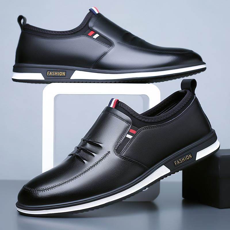 Foreign trade 2025 spring new men's casual leather shoes breathable and comfortable soft-soled leather shoes