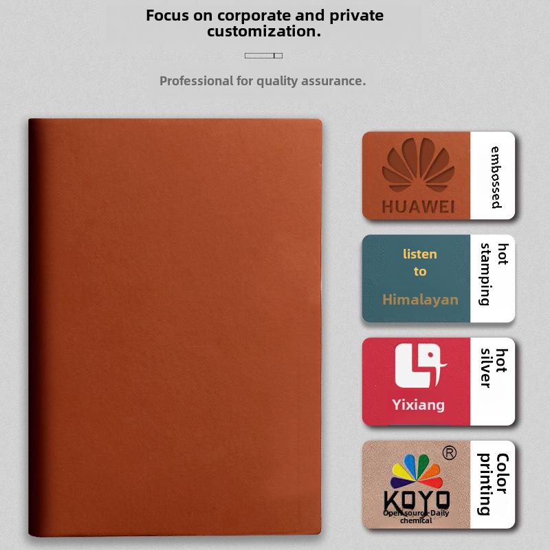 Thickened Sheepskin Business Notebook with Custom Logo - Available In A4, A5, B5 Sizes, Horizontal Line.