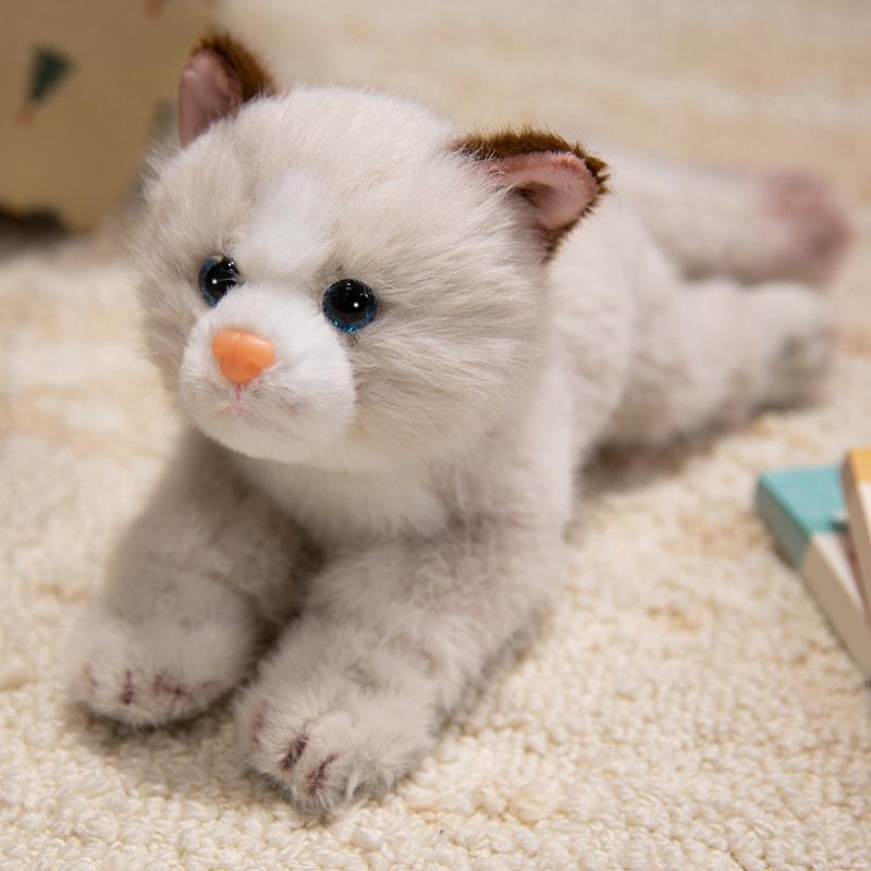 28CM Cute Simulated Cat Doll Plush Toy Stuffed Soft Animal Plush Orange Gray Stripe Kitten Pillow Birthday Gift Pet Toys Decor