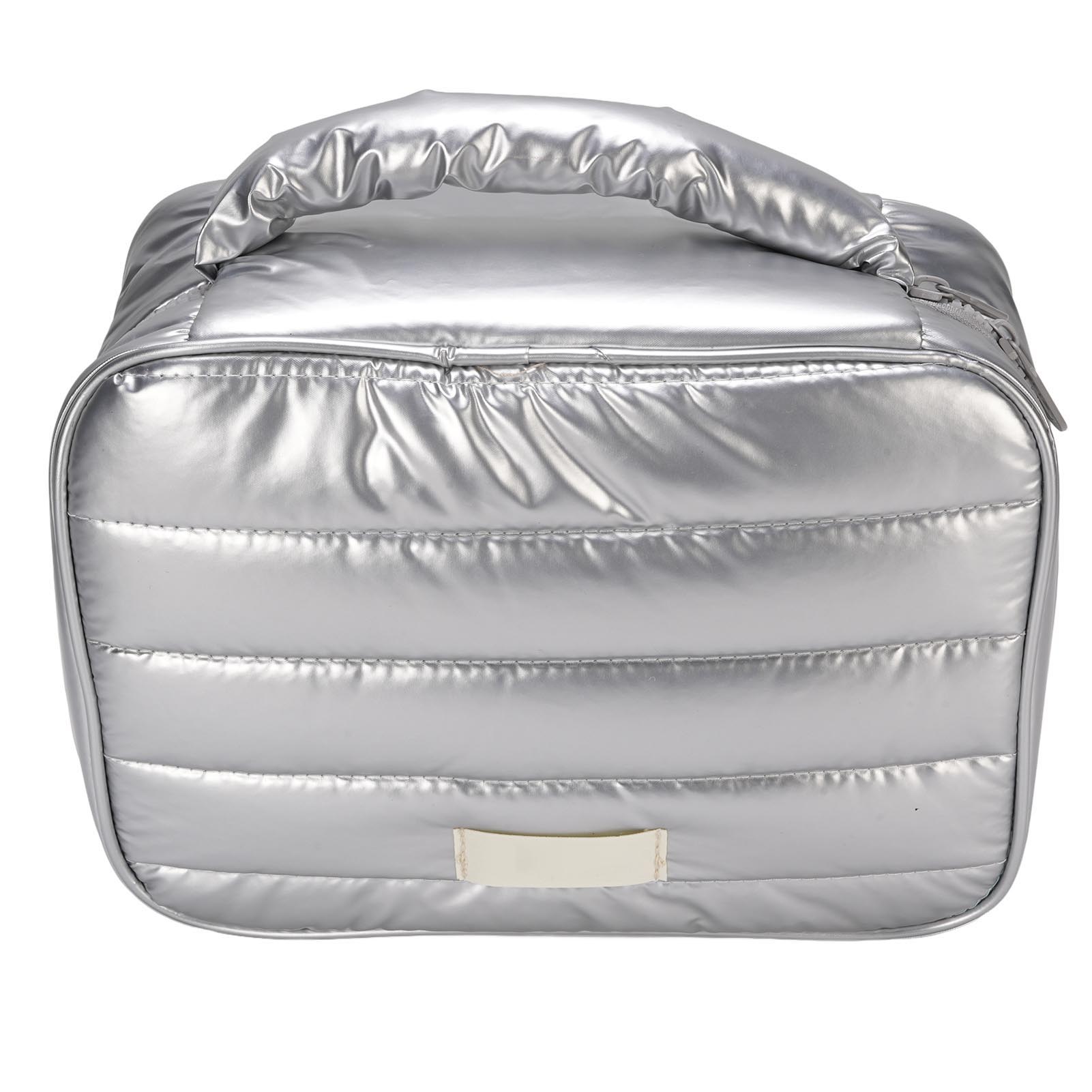 

Косметичка для макияжа, большая вместимость, защита от дождя, стильная портативная косметичка, органайзер для дома и путешествий Silver