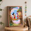 Disney oil painting handcolored painting rainbow forest bridge living room decoration hanging painting wall painting